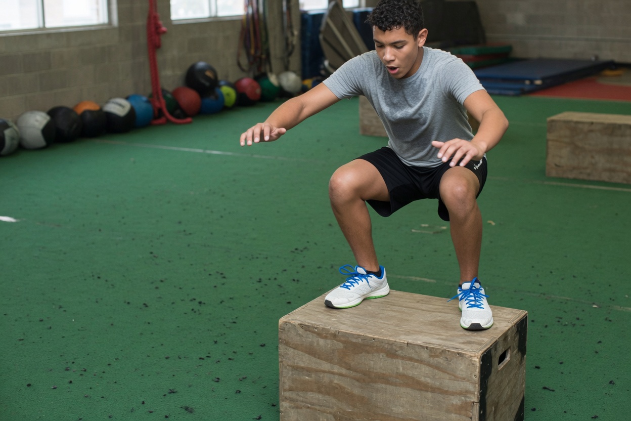 Student-athlete sprinting during a training session